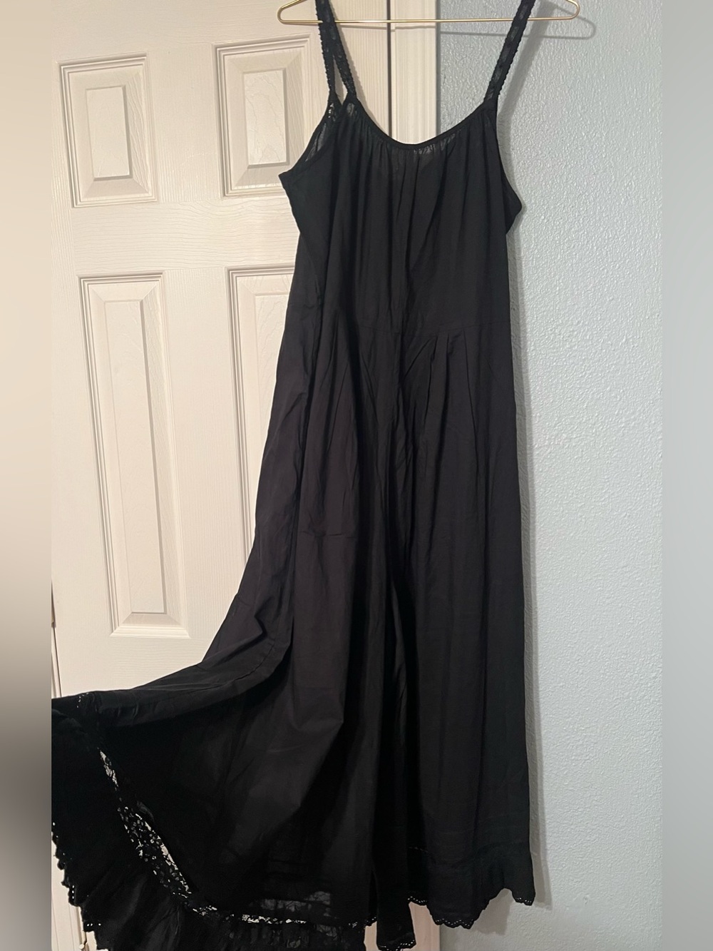 NATURAL LIFE Black Maxi Dress with Lace Yoke - Picture 4 of 4
